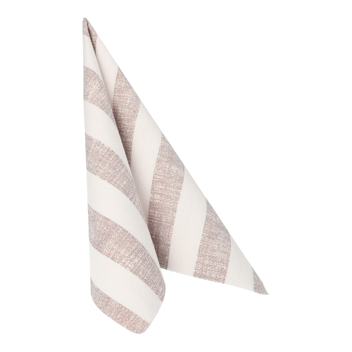 5 x 50 Servietten "ROYAL Collection" 1/4-Falz 40 cm x 40 cm mocca "Lines"