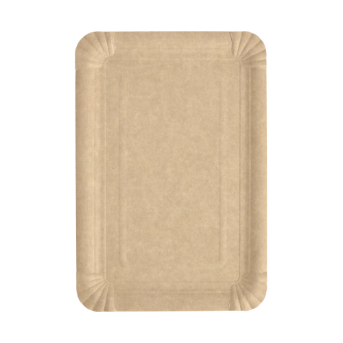 2 x 250 Pappteller "pure" eckig 16,5 cm x 23 cm braun