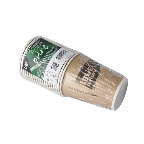 10 x 20 Kaffeebecher to Go, Pappe 0,3 l Ø 8 cm · 11,7 cm grün "Pure Joy"