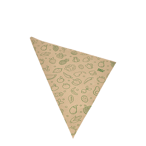 1 x 1000 Spitztüten, Kraftpapier 44 cm x 31 cm x 31 cm braun "Fruits & Vegs" Füllinhalt 750 g