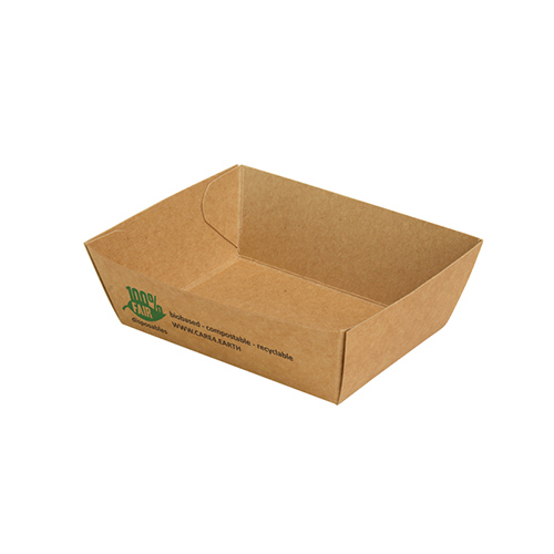 10 x 80 Snackschalen, Pappe "pure" 3,5 cm x 7 cm x 9 cm braun "100% Fair" klein