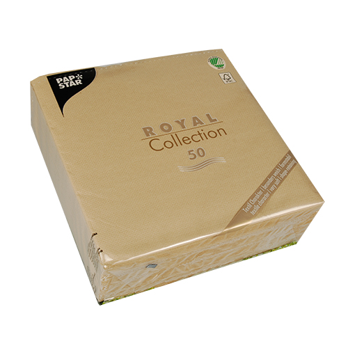 5 x 50 Servietten "ROYAL Collection" 1/4-Falz 40 cm x 40 cm sand