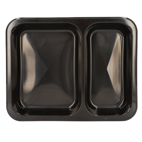10 x 50 Mikrowellenschalen, PP 2-geteilt 866 ml 3,2 cm x 22,7 cm x 17,8 cm schwarz