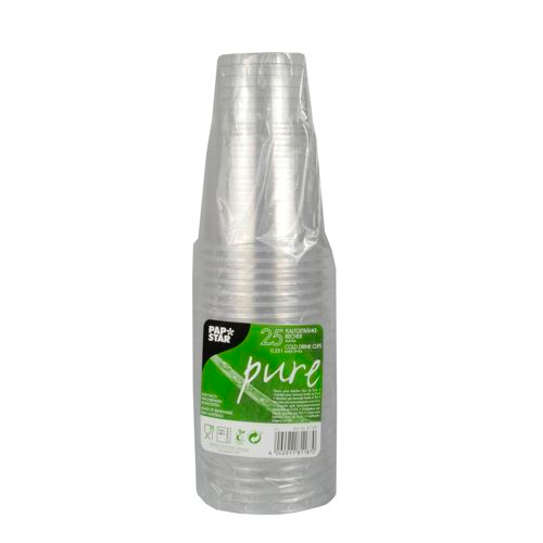 12 x 25 Einwegbecher, PLA "pure" 0,25 l Ø 7,8 cm · 11 cm glasklar mit Schaumrand