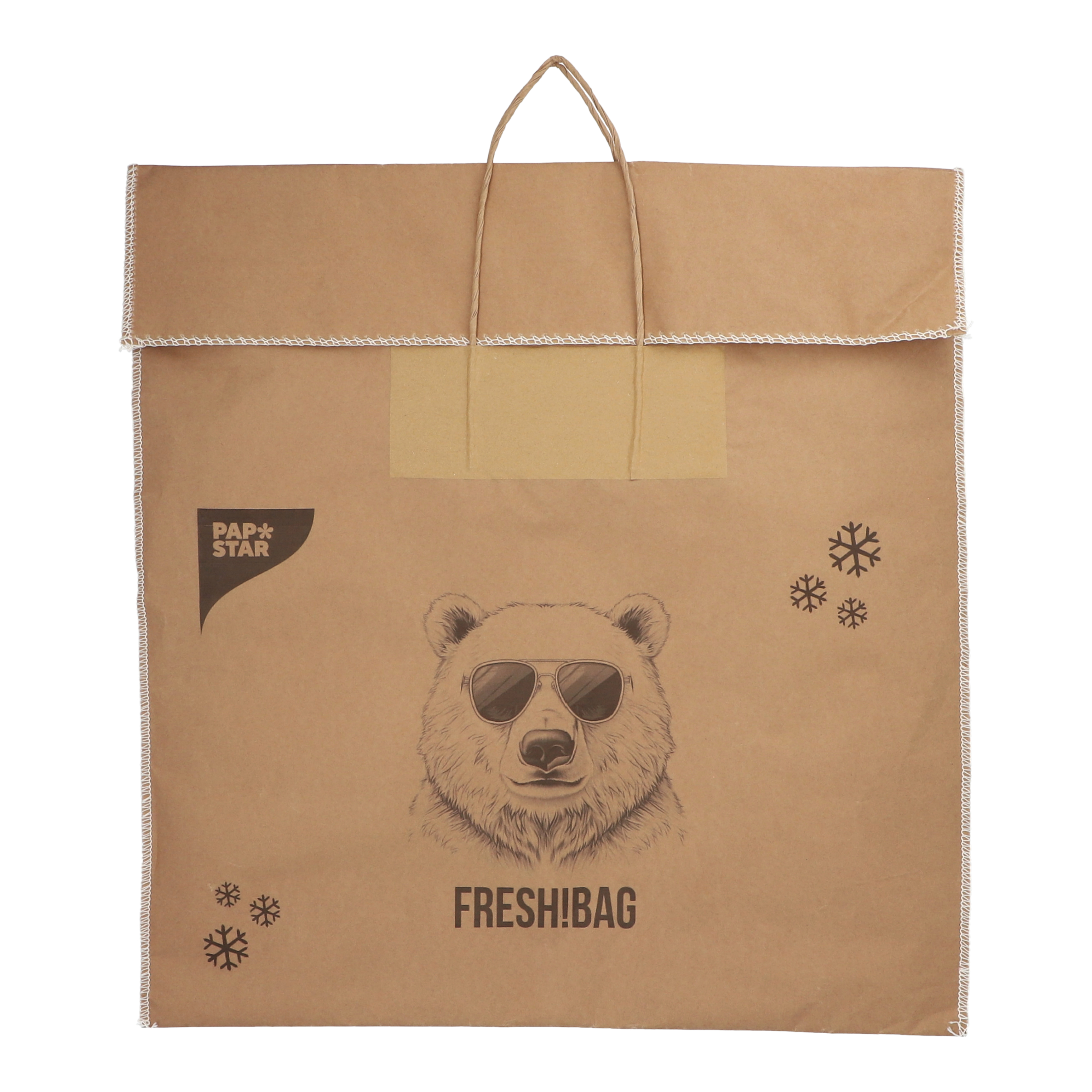 40 x Tiefkühltragetaschen Kraftpapier 52 cm x 50 cm braun Größe: L