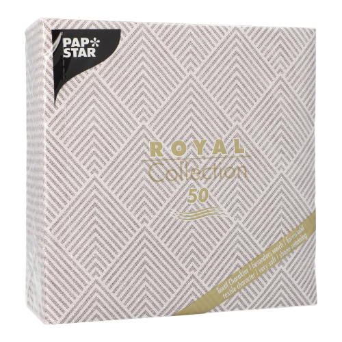 5 x 50 Servietten "ROYAL Collection" 1/4-Falz 40 cm x 40 cm braun "Elegance"