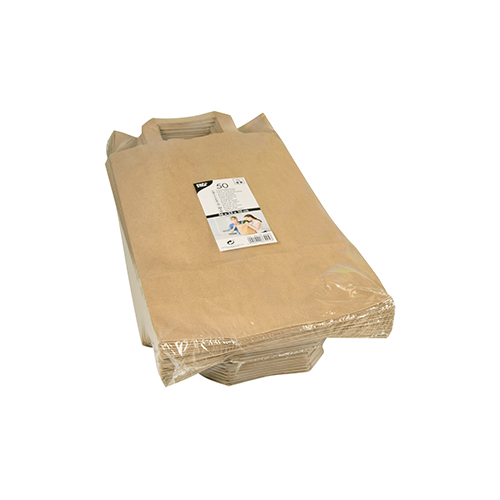 8 x 50 Tragetaschen, Papier 36 cm x 22 cm x 10 cm braun mit Tragegriff