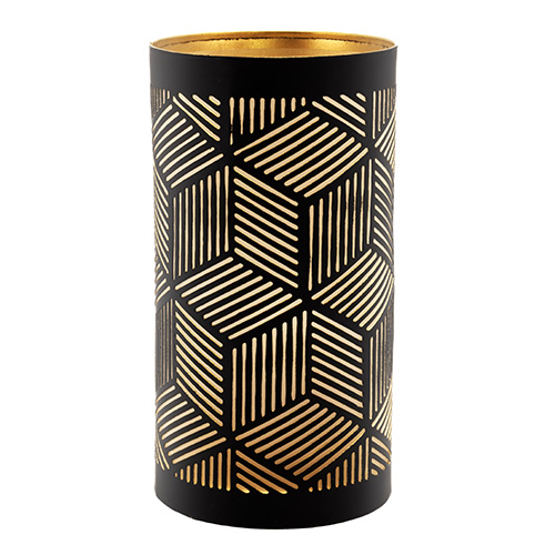 6 x 4 Kerzenhalter Ø 8 cm · 15 cm schwarz/gold "Santorini"