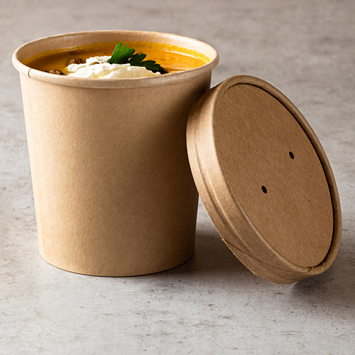 20 x 25 Suppenbecher, Pappe rund 230 ml Ø 9,8 cm · 6 cm braun