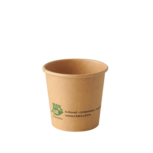 20 x 50 Portionsbecher, Pappe 90 ml Ø 6 cm · 5,8 cm braun "100% Fair"
