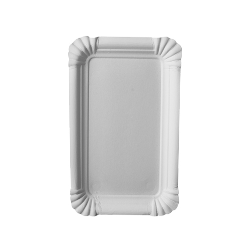 8 x 250 Pappteller "pure" eckig 10 cm x 16 cm weiss