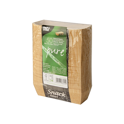 14 x 50 Snackschalen, Pappe "pure" 3 cm x 3,3 cm x 10,5 cm "Good Food"