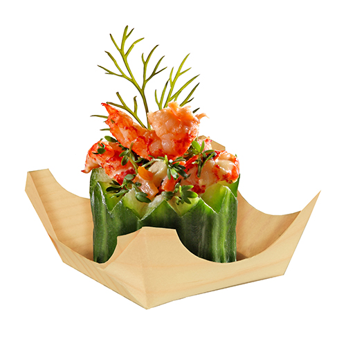 10 x 50 Fingerfood - Schalen, Holz "pure" eckig 3,5 cm x 10 cm x 10 cm
