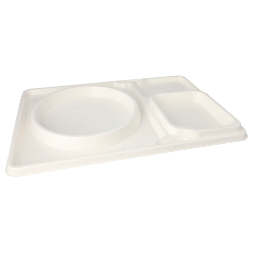 90 x Serviertablett, Zuckerrohr EN 1/1 "TomTab" 53,2 cm x 37,2 cm x 3 cm weiss