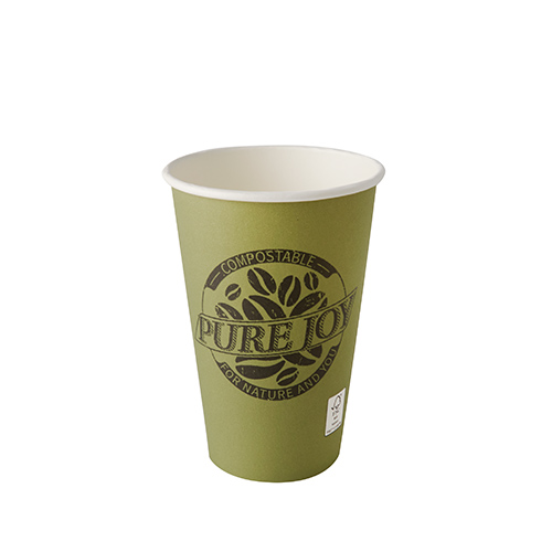 20 x 50 Kaffeebecher to Go, Pappe 0,3 l Ø 8 cm · 11,7 cm grün "Pure Joy"