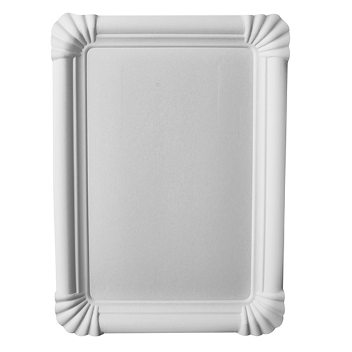 2 x 250 Pappteller "pure" eckig 16,5 cm x 23 cm weiss