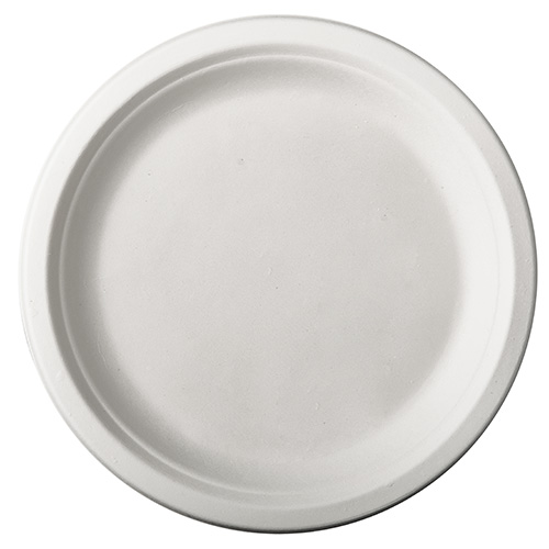 Teller, Zuckerrohr "pure" ungeteilt Ø 26 cm · 2 cm weiss