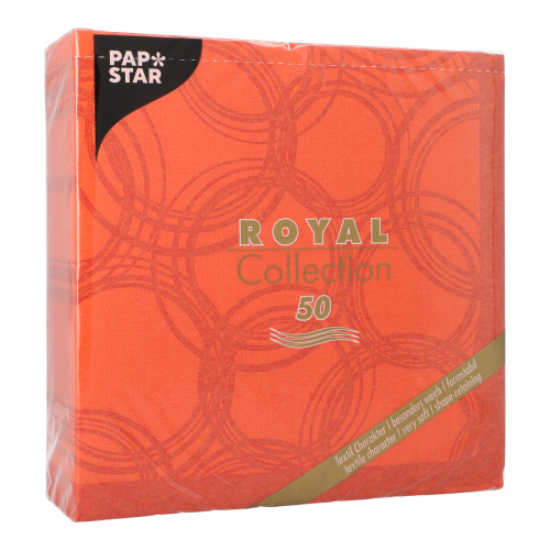 5 x 50 Servietten "ROYAL Collection" 1/4-Falz 40 cm x 40 cm nektarine "Bubbles"