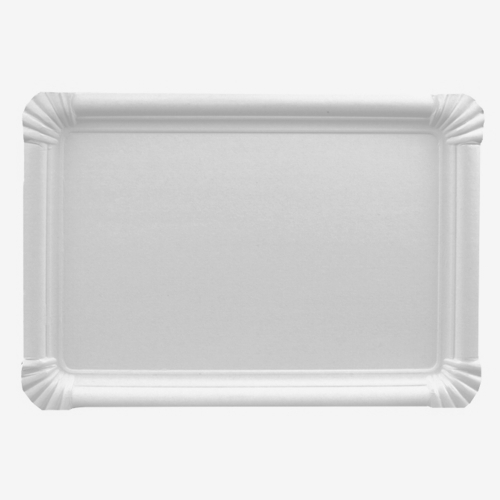 2 x 250 Pappteller eckig 18 cm x 26 cm weiss