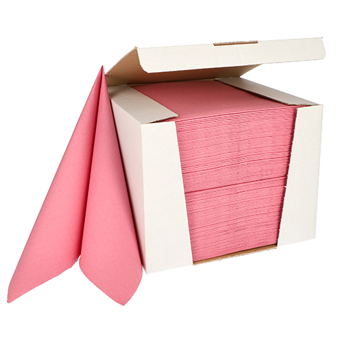1 x 100 Servietten "ROYAL Collection" 1/4-Falz 40 cm x 40 cm rosa