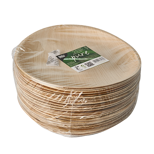4 x 25 Teller, Palmblatt "pure" rund Ø 25 cm · 2 cm