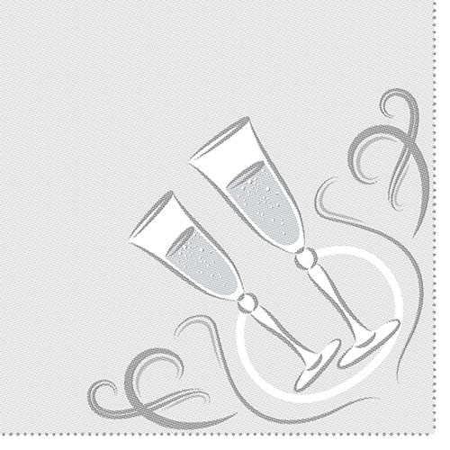 Servietten "ROYAL Collection" 1/4-Falz 40 cm x 40 cm silber "Festive Moments"