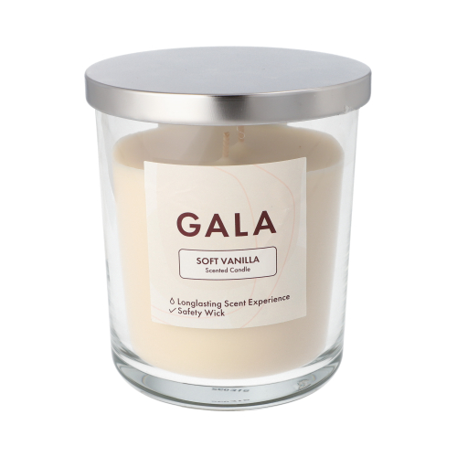 6 x "GALA" Duftkerze im Glas Ø 10,5 cm · 12,4 cm creme - Soft Vanilla "Tokio Large"