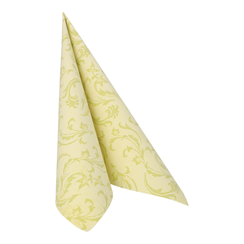 5 x 50 Servietten "ROYAL Collection" 1/4-Falz 40 cm x 40 cm limonengrün "Damascato"