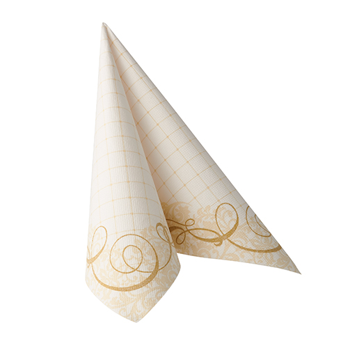 5 x 50 Servietten "ROYAL Collection" 1/4-Falz 40 cm x 40 cm gold "Megan"