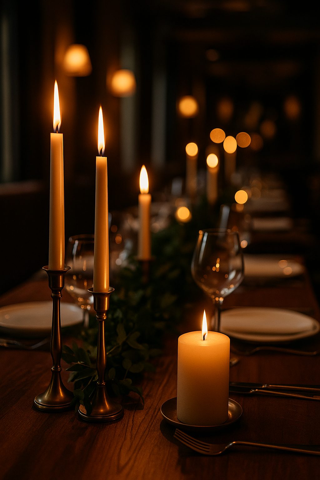 Echte Kerzen in der Gastronomie