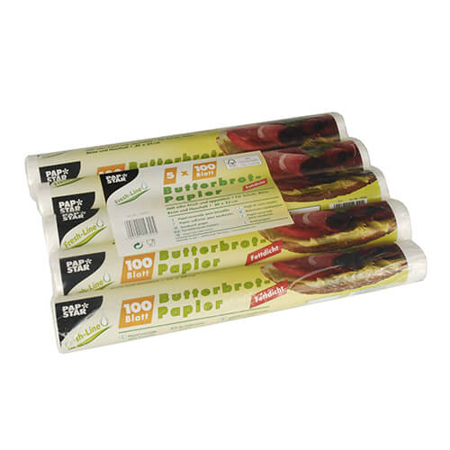 10 x 500 Blatt Butterbrotpapier 25 cm x 30 cm weiss
