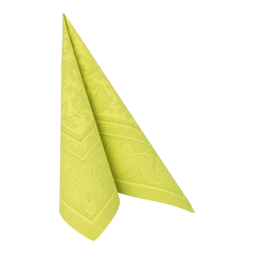 5 x 50 Servietten "ROYAL Collection" 1/4-Falz 40 cm x 40 cm limonengrün "Ornaments"