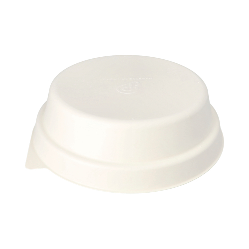 100 x Deckel Zuckerrohr "TomTab" rund Ø 28,6 cm · 8 cm weiss "Cloche"