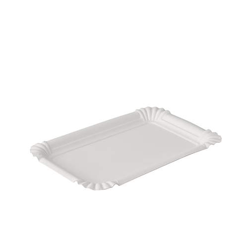 8 x 250 Pappteller "pure" eckig 10 cm x 16 cm weiss