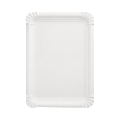 15 x 25 Pappteller "pure" eckig 16,5 cm x 23 cm weiss