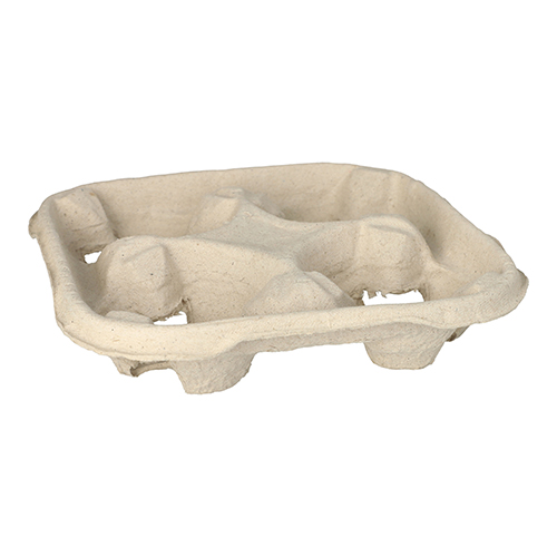 1 x 110 Tragetabletts, Pappe "To Go" 4,7 cm x 21,7 cm x 21,7 cm natur für 4 Becher
