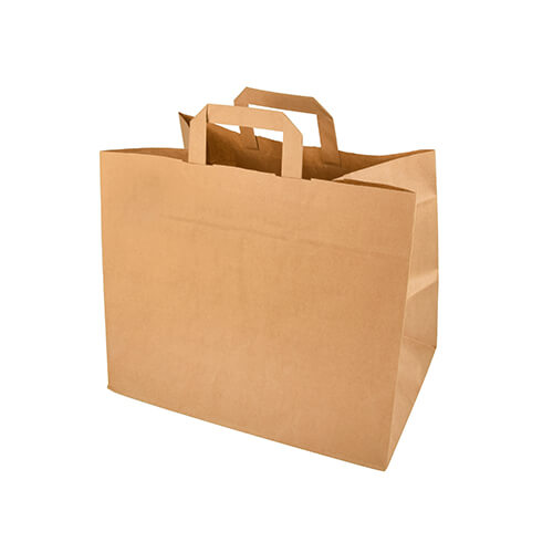 Tragetaschen, Papier 28 cm x 32 cm x 22 cm braun mit Tragegriff