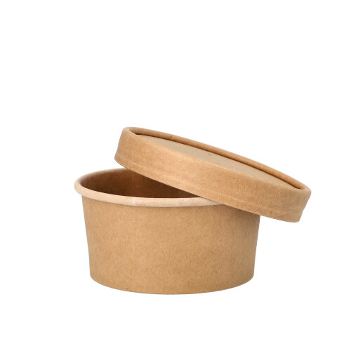 20 x 25 Suppenbecher, Pappe rund 180 ml Ø 9,8 cm · 4,9 cm braun "100% Fair"