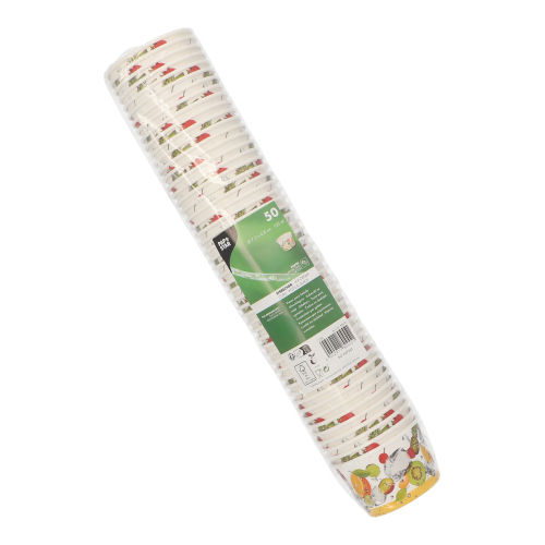 10 x 50 Eisbecher, Pappe rund 125 ml Ø 7,5 cm · 5 cm farbig "Früchte"