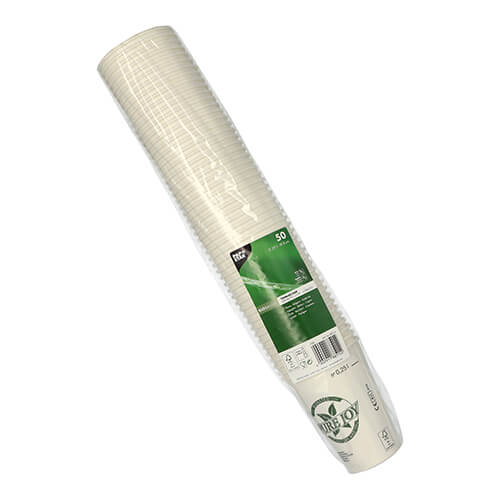 20 x 50 Kaffeebecher to Go, Pappe 0,25 l Ø 8 cm · 10,8 cm weiss "Pure Joy"
