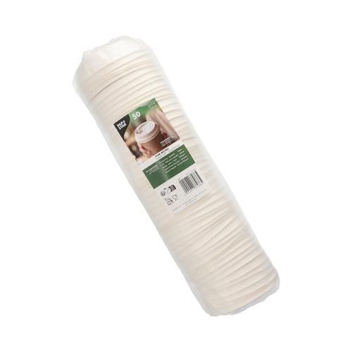 20 x 50 Dom-Deckel mit Verschluss Holzfaser "pure" Ø 9 cm · 2,2 cm weiss