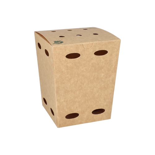 6 x 50 Pommes-Frites-Boxen, Pappe "pure" 15 cm x 10,5 cm x 10,5 cm braun "100% Fair" klein