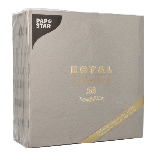 5 x 50 Servietten "ROYAL Collection" 1/4-Falz 40 cm x 40 cm grau
