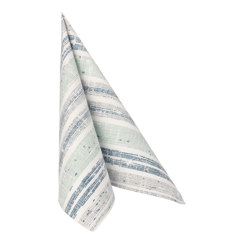 5 x 50 Servietten "ROYAL Collection" 1/4-Falz 40 cm x 40 cm dunkelblau "Stripes"