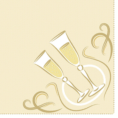 5 x 50 Servietten "ROYAL Collection" 1/4-Falz 40 cm x 40 cm gold "Festive Moments"