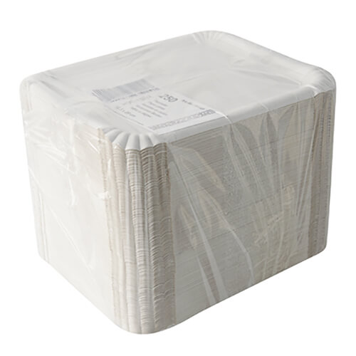 Teller, Pappe [rc] eckig 16,5 cm x 20 cm weiss