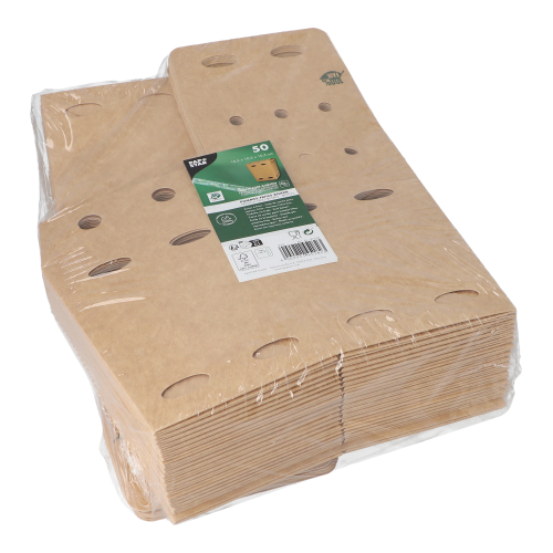 6 x 50 Pommes-Frites-Boxen, Pappe "pure" 15 cm x 10,5 cm x 10,5 cm braun "100% Fair" klein