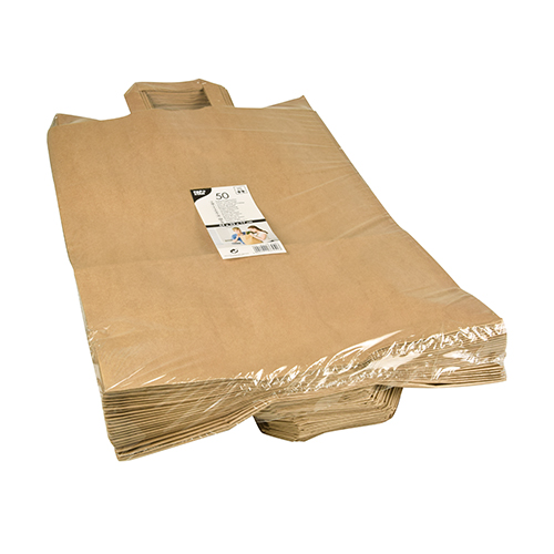 4 x 50 Tragetaschen, Papier 44 cm x 32 cm x 17 cm braun mit Tragegriff