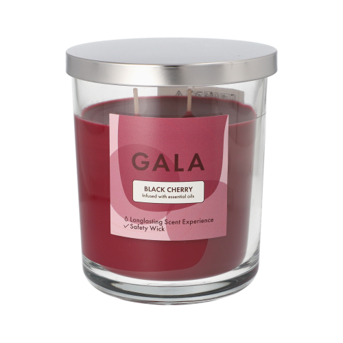 6 x "GALA" Duftkerze im Glas Ø 10,5 cm · 12,4 cm bordeaux - Black Cherry "Tokio Large"