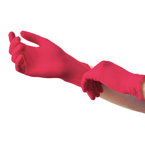 10 x 100 "Medi-Inn Classic" Handschuhe, Nitril puderfrei rot "Nitril Red Plus" Größe: S